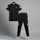Men Black Track Suit with Stripes – 2-Piece Gym, Sports & Casual Athletic Tracksuit