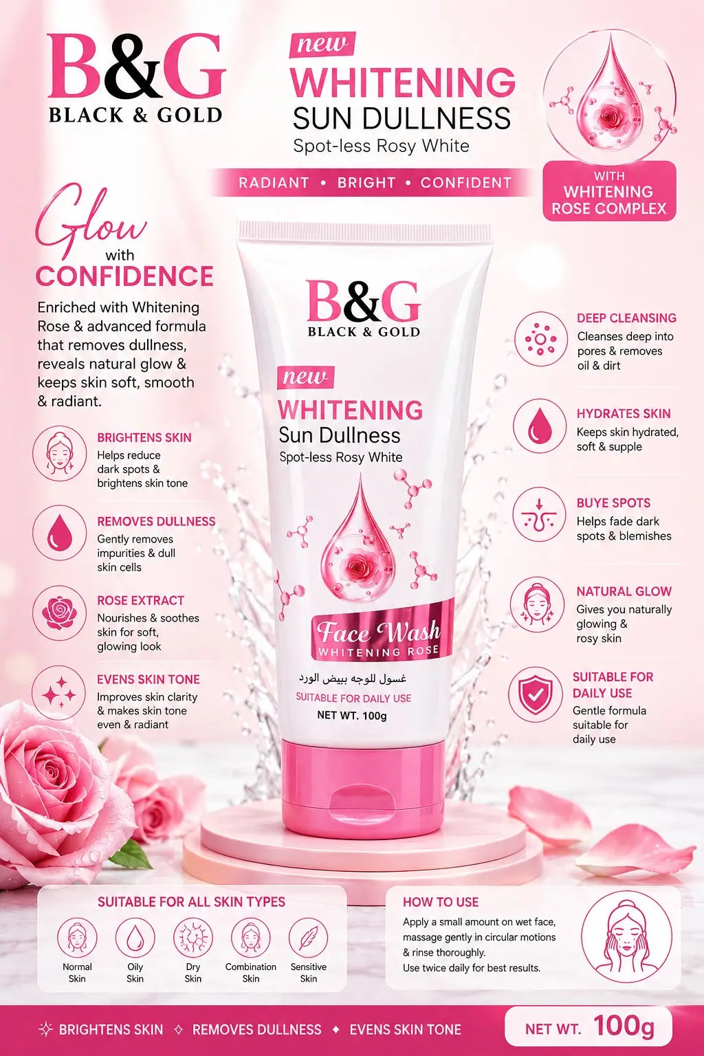 B&G Whitening Facewash 100ml