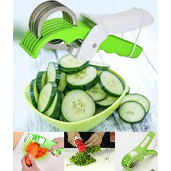 Multi Vegetable & Fruit Cutter – 5 Blade Multifunction Manual Slicer, Chopper & Grater for Kitchen