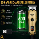 KEMEI KM- 595Professional Hair & Beard Trimmer – USB Rechargeable Cordless Grooming Machine with Digital Display