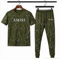 Men Camo Amirt Printed Track Suit Olive Green