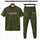 Men Camo Amirt Printed Track Suit Olive Green