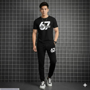 Men Black Printed Track Suit 28