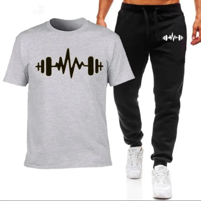 2 Pcs Men's Cotton Printed Track Suit