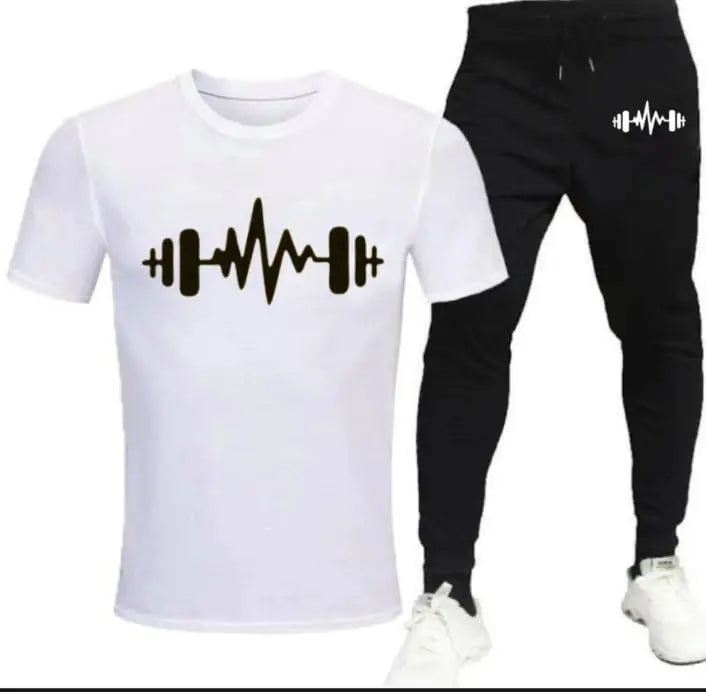 2 Pcs Men's Cotton Printed Track Suit