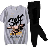 2 Pcs Men's Jersey Printed Track Suit
