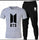 2 Pcs Men's Jersey Printed Track Suit