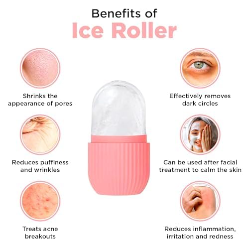 Silicone Face Ice Roller – Reusable Facial Ice Massage Roller for Skin Care, Puffiness & Cooling Therapy