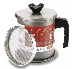 Kitchen Oil Filter Pot 1.4L – Stainless Steel Oil Strainer Container with Fine Mesh Filter for Cooking Oil Storage