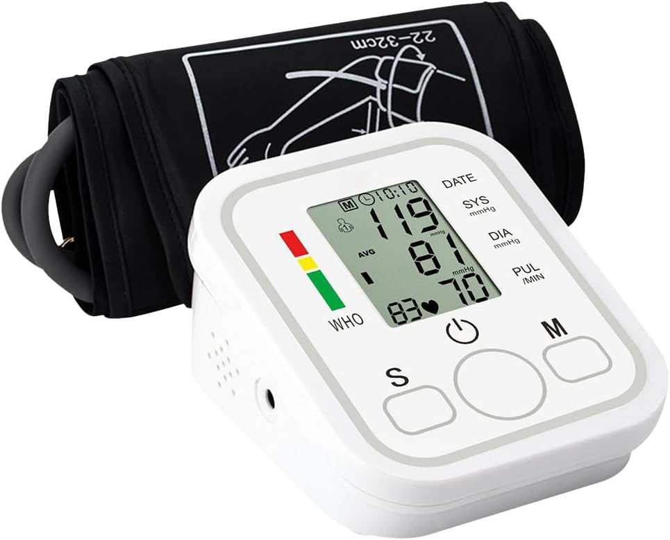 Digital Blood Pressure Monitor – Fully Automatic Upper Arm BP Machine with Heart Rate Monitor & Large LCD Display