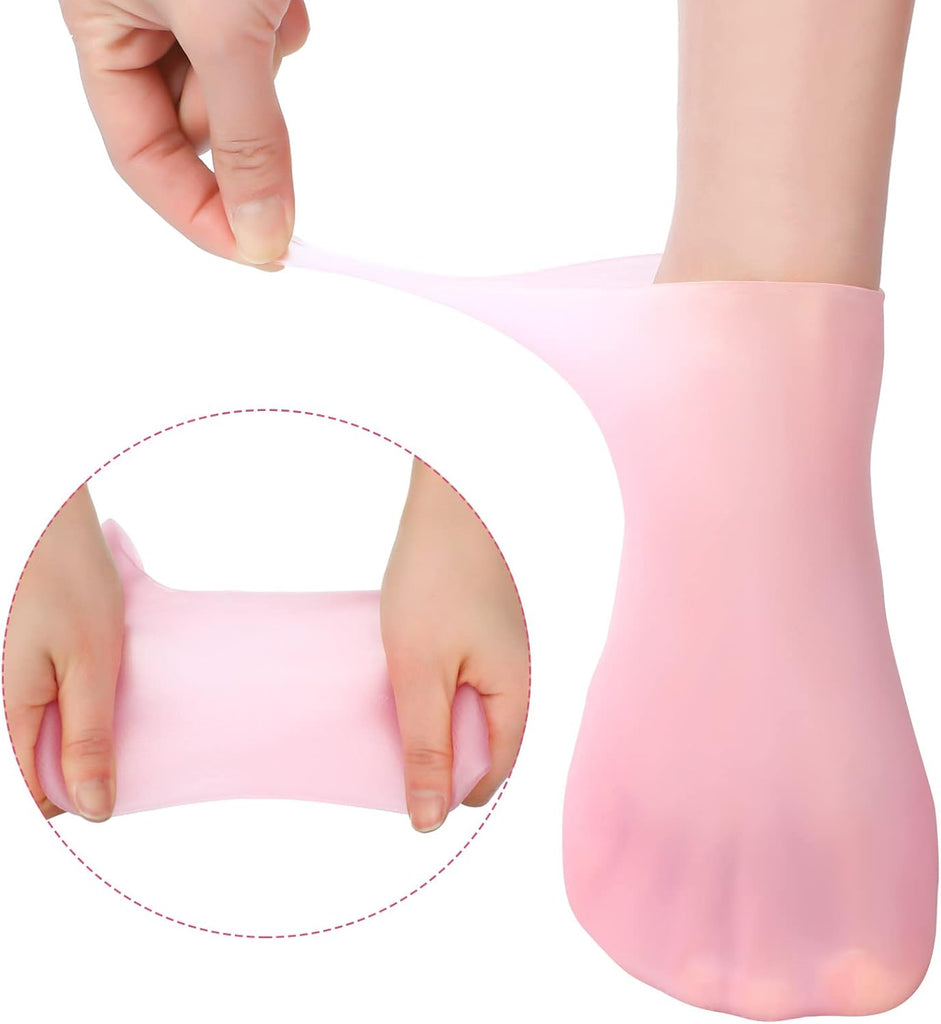 Silicone Moisturizing Foot Socks for Women – Soft Gel Heel Socks for Dry, Cracked Feet & Heel Care