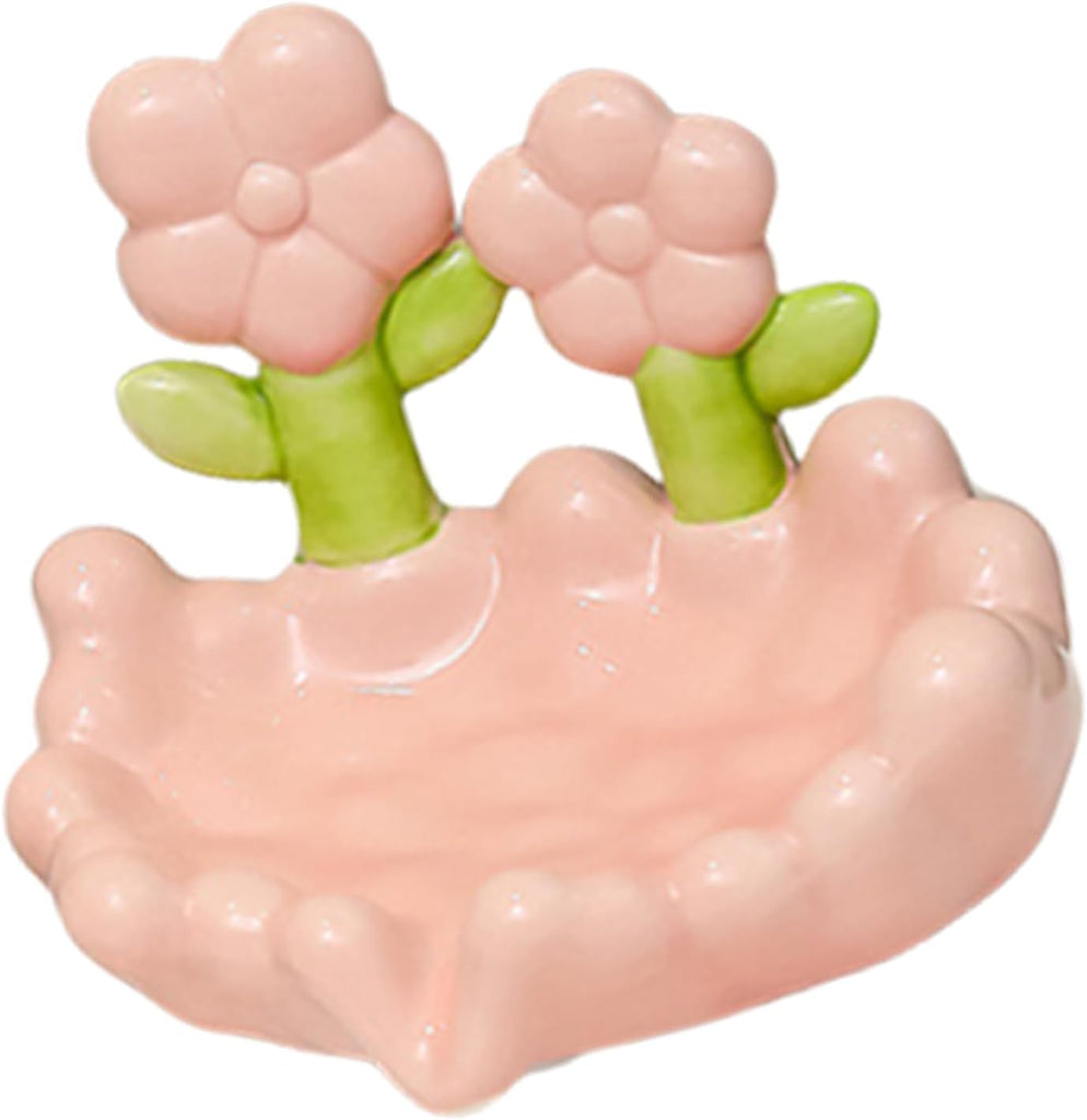 Flower Soap Dish – Self-Draining Leaf Soap Holder with Suction Cup for Bathroom & Kitchen Sink