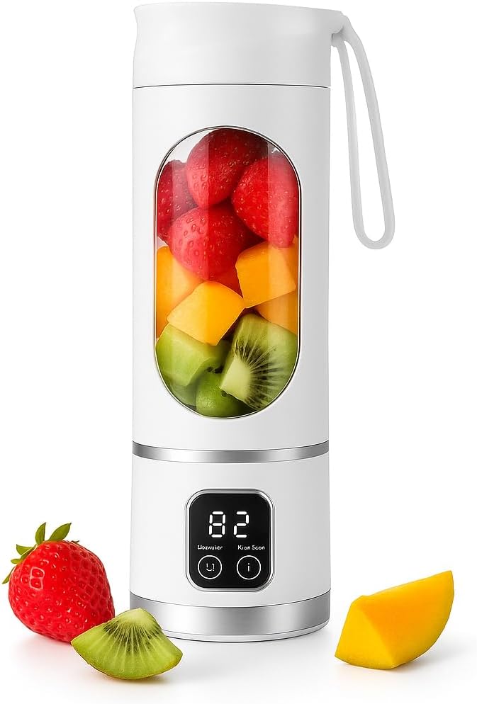 Portable Blender 450ml – 12-Blade USB-C Rechargeable Mini Juicer for Smoothies, Shakes & Protein Drinks