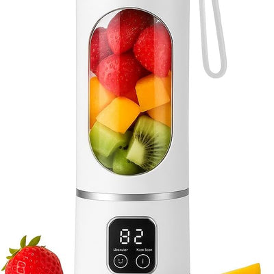 Portable Blender 450ml – 12-Blade USB-C Rechargeable Mini Juicer for Smoothies, Shakes & Protein Drinks
