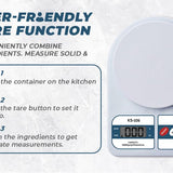 Kitchen Digital Scale 0.1g to 10kg with Battery – High Precision Electronic Food Weighing Scale for Baking & Cooking