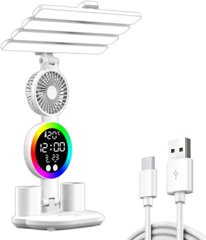 5-in-1 Multifunctional Study Lamp – LED Desk Lamp with Pen Holder, Phone Stand & USB Rechargeable Reading Light