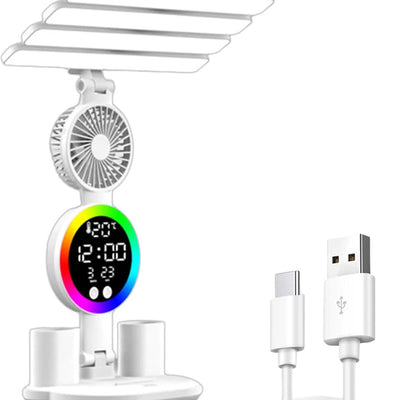 5-in-1 Multifunctional Study Lamp – LED Desk Lamp with Pen Holder, Phone Stand & USB Rechargeable Reading Light