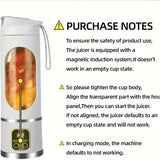 Portable Blender 450ml – 12-Blade USB-C Rechargeable Mini Juicer for Smoothies, Shakes & Protein Drinks