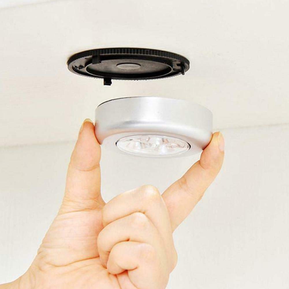 Mini Wireless 3 LED Push Touch Wall Light – Battery Powered Stick-On Tap Light for Cabinet, Closet, Staircase & Kitchen