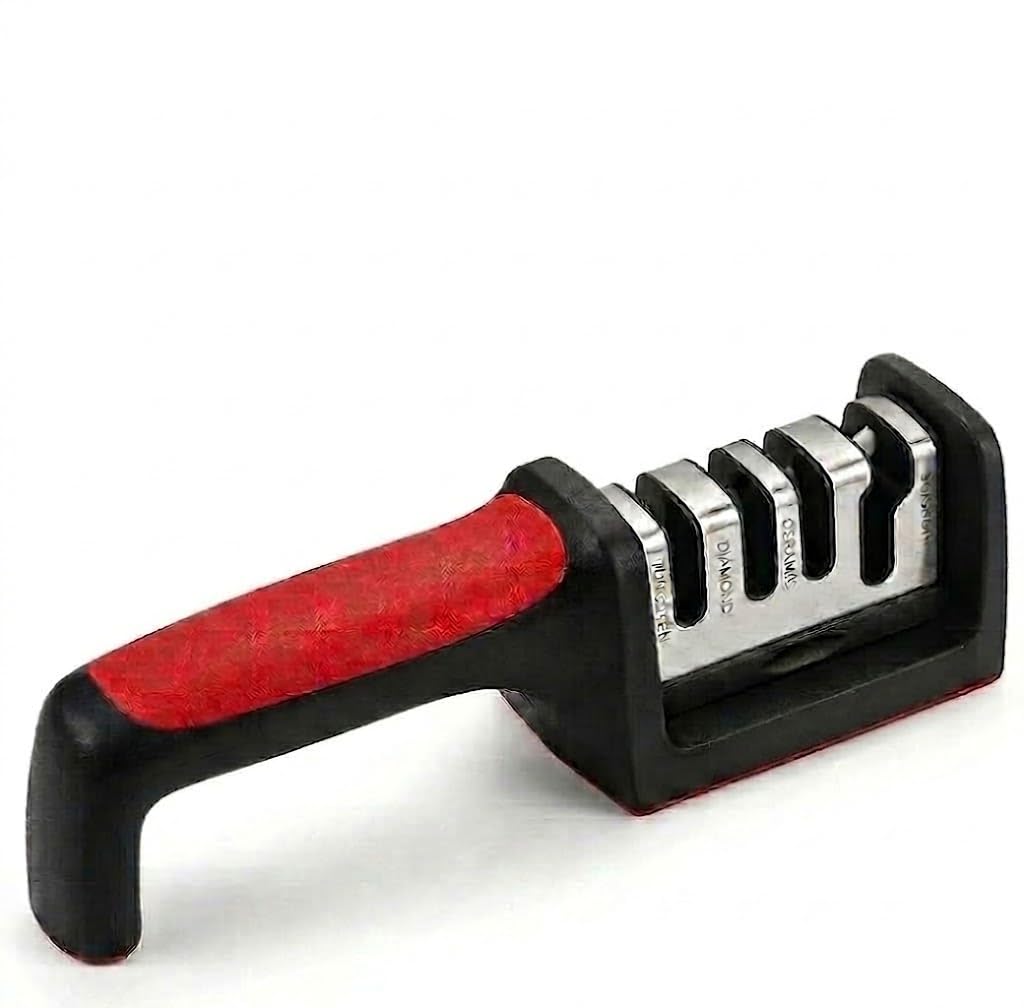 Professional Knife Sharpener – 3 Stage Tungsten Steel, Diamond & Ceramic Kitchen Knife Sharpening Tool