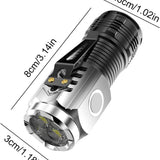 Mini Portable Outdoor LED Flashlight – High Lumens Three-Eyed USB Rechargeable Torch for Camping, Hiking & Emergency