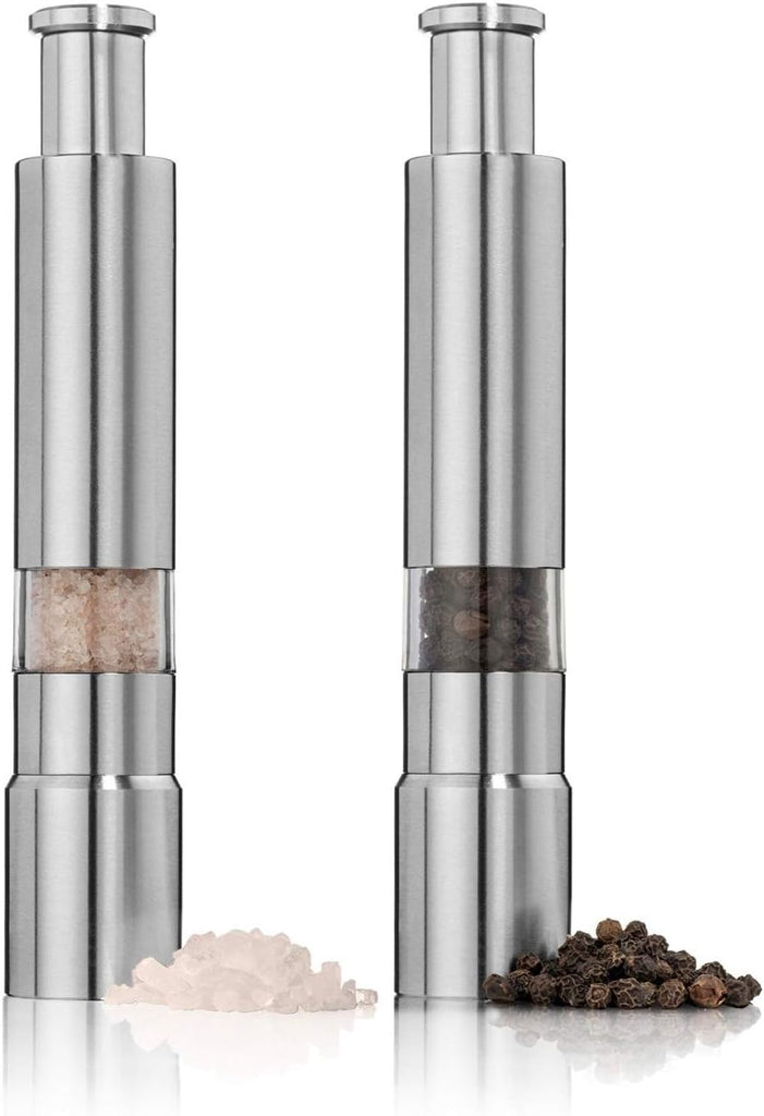 Stainless Steel One-Hand Salt & Pepper Grinder – Masala Hammer Spice Grinder for Black Pepper, Salt & Seasonings