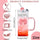 FUNKYFINDS Pink Cute Bow Square Glass Cup with Lid and Straw, Pink Glass Tumbler with Handle Bow Knot Transparent Drinking Glasses for Juice, Iced Coffee, Milk, and Tea Girl Birthday Gifts (Set of 1)