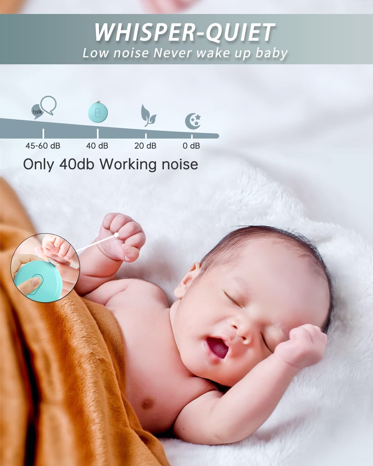 Baby Nail Trimmer – Cell Operated Electric Nail File & Safe Nail Grooming Kit for Newborns & Babies