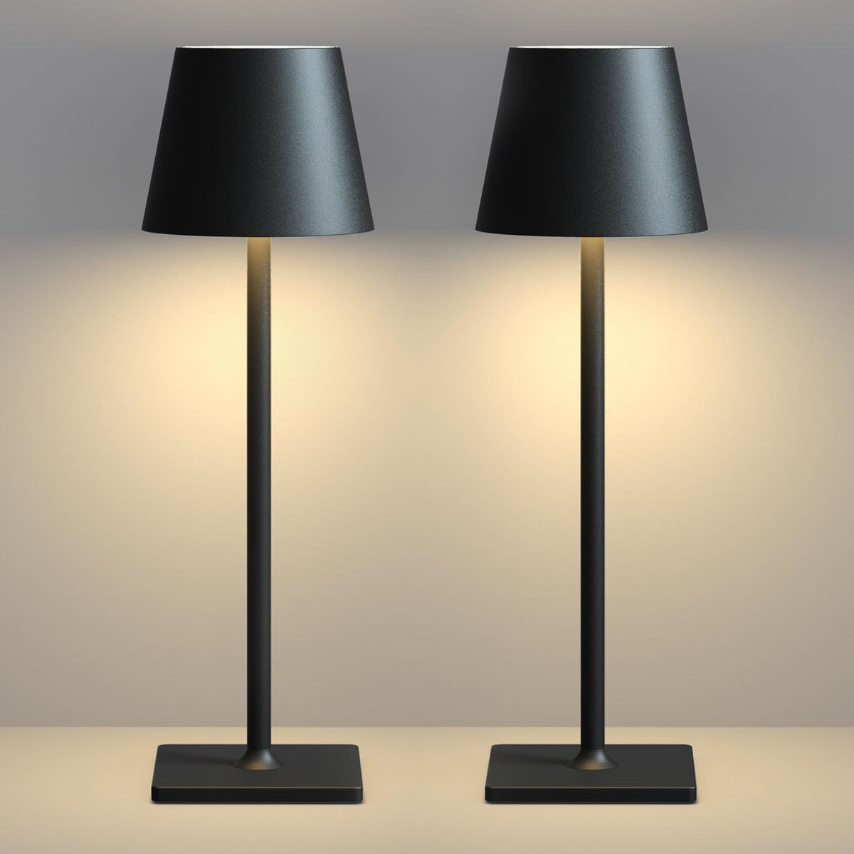 Luxury Metal Rechargeable Tap Lamp – Cordless LED Table Lamp with Touch Control, 3 Color Dimmable Light & USB Charging