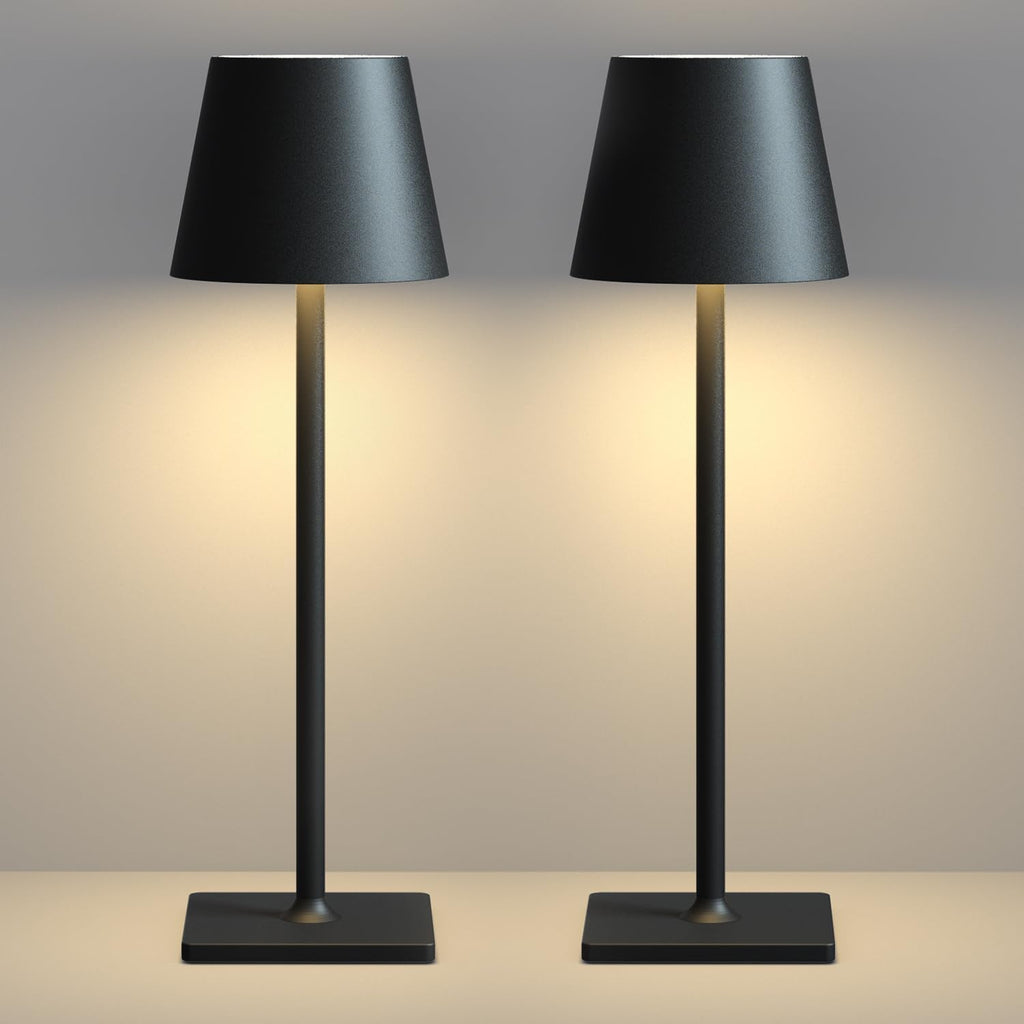Luxury Metal Rechargeable Tap Lamp – Cordless LED Table Lamp with Touch Control, 3 Color Dimmable Light & USB Charging