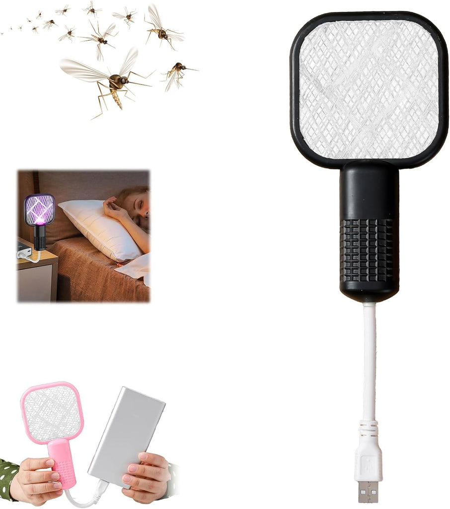 USB Rechargeable Mosquito Swatter Trap – Portable Electric Insect Racket with Mosquito Killer Light (Box Packing)