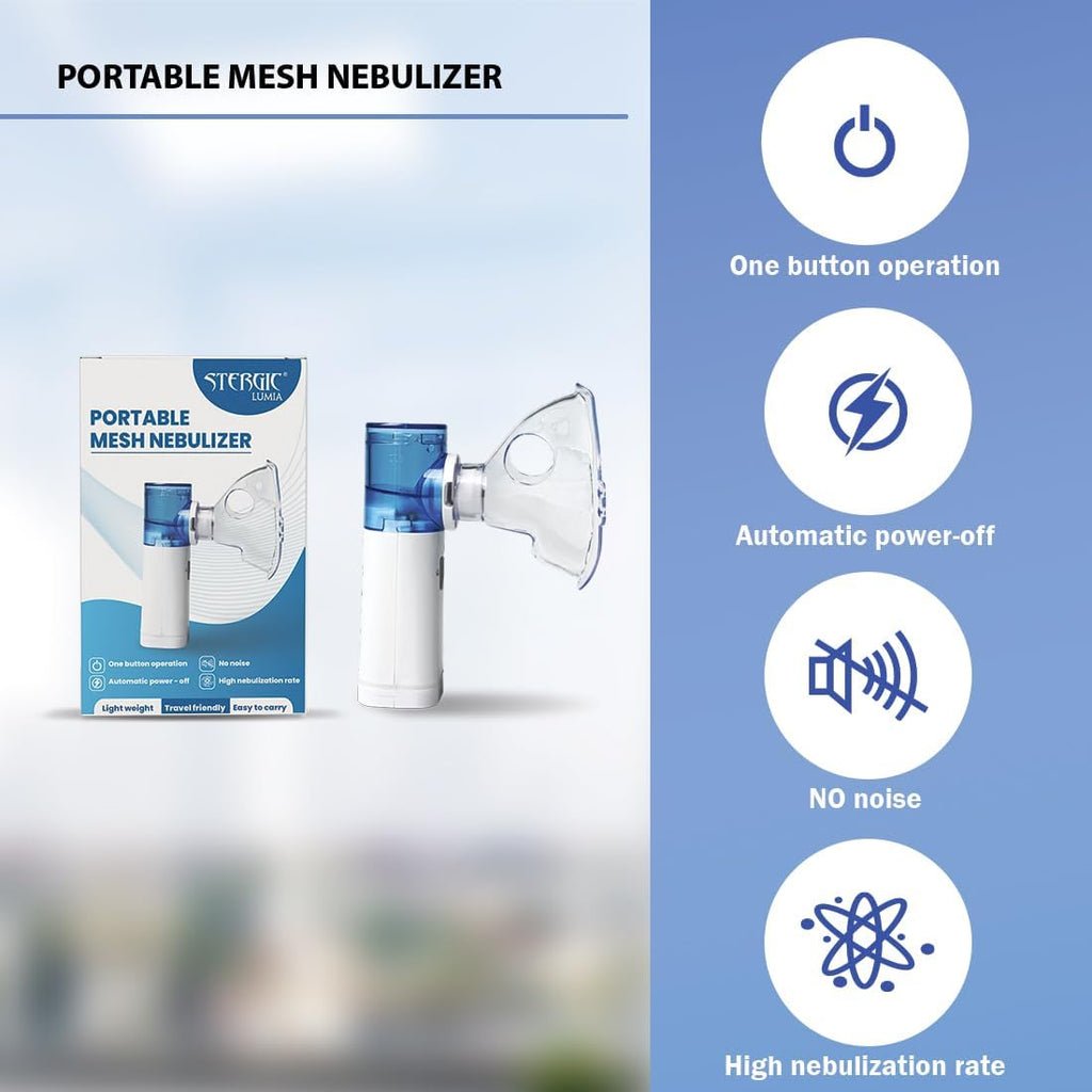 Portable Mesh Nebulizer for Kids & Adults – Rechargeable Silent Handheld Nebulizer Machine for Home & Travel