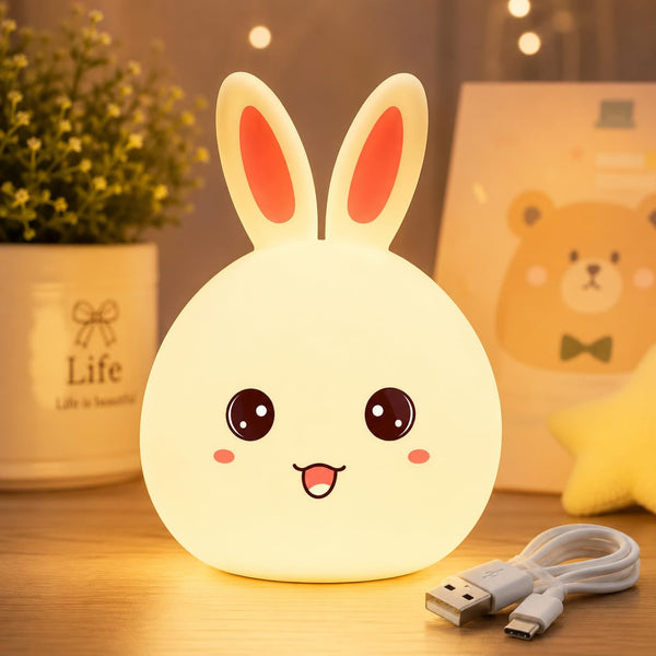Cubbie Rabbit Silicone Night Light | Rechargeable Bunny Lamp