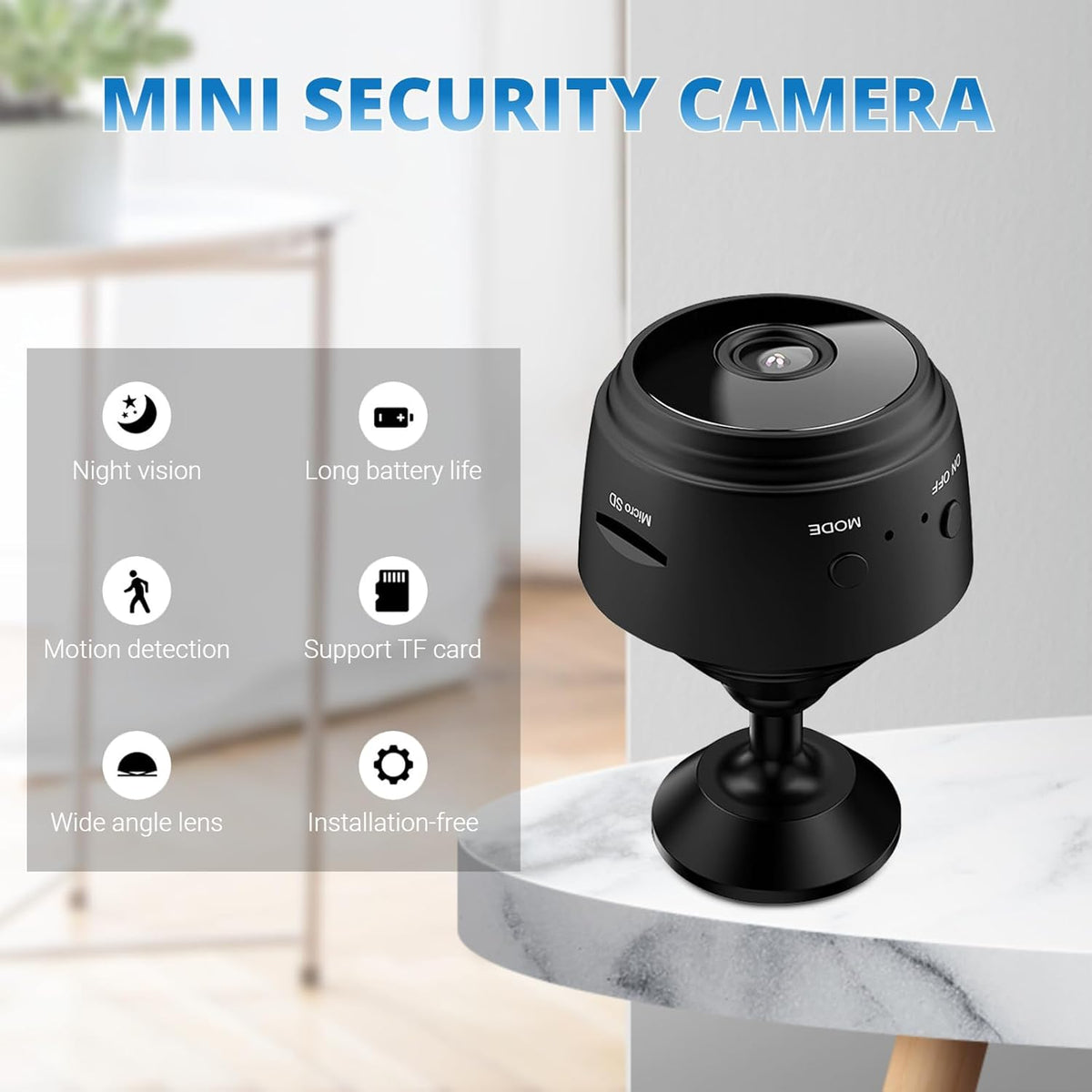 A9 Mini WiFi Camera – HD Wireless Indoor Security Camera with Motion Detection & Night Vision