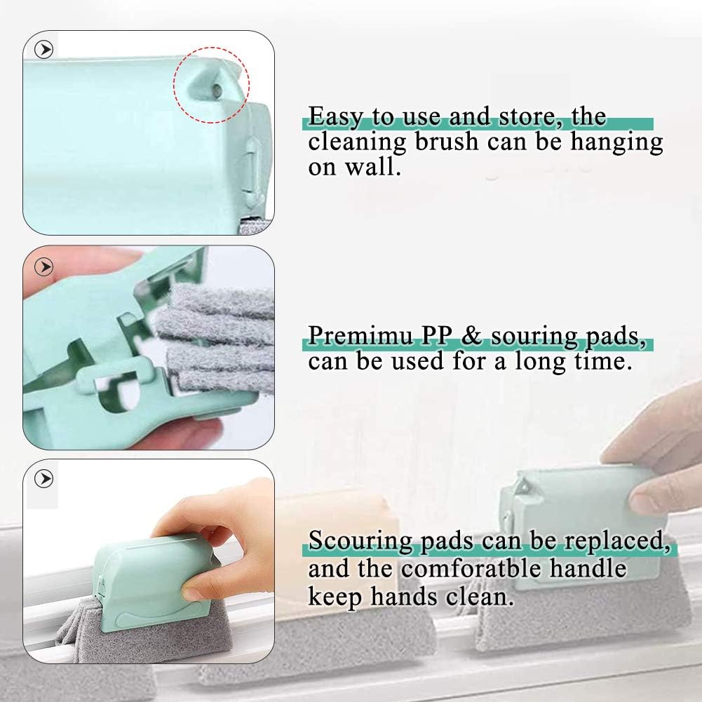 Window Cleaning Brush – Multi-Function Window Track & Groove Cleaning Brush for Sliding Windows, Doors & Window Rails