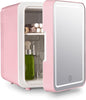 4L Vanity Mirror LED Portable Mini Fridge – Makeup & Skincare Refrigerator with LED Mirror for Bedroom, Office & Car