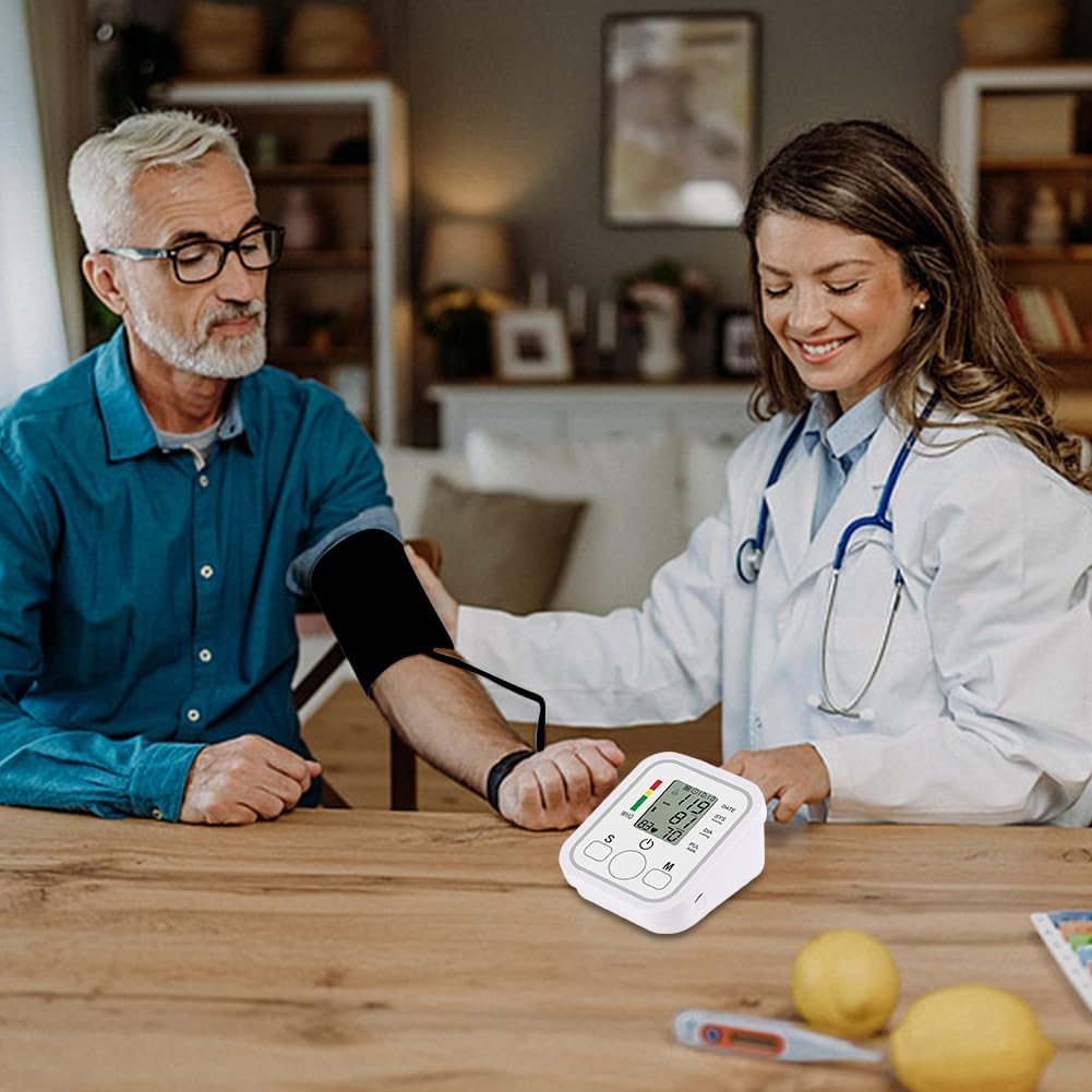 Digital Blood Pressure Monitor – Fully Automatic Upper Arm BP Machine with Heart Rate Monitor & Large LCD Display