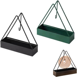 Anti-Scald Mosquito Coil Holder with Tray – Creative Wrought Iron Triangular Mosquito Coil Incense Rack
