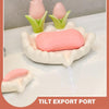 Flower Soap Dish – Self-Draining Leaf Soap Holder with Suction Cup for Bathroom & Kitchen Sink