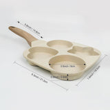4-Hole Non-Stick Egg Frying Pan – 4 Section Omelet & Egg Skillet with Handle for Gas & Induction Stove