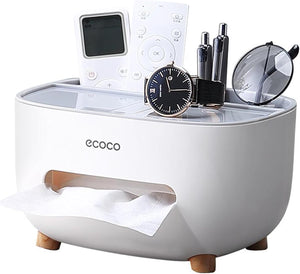 Ecoco Tissue Box – Stylish Desktop Tissue Holder & Organizer for Bathroom, Bedroom, Kitchen & Office