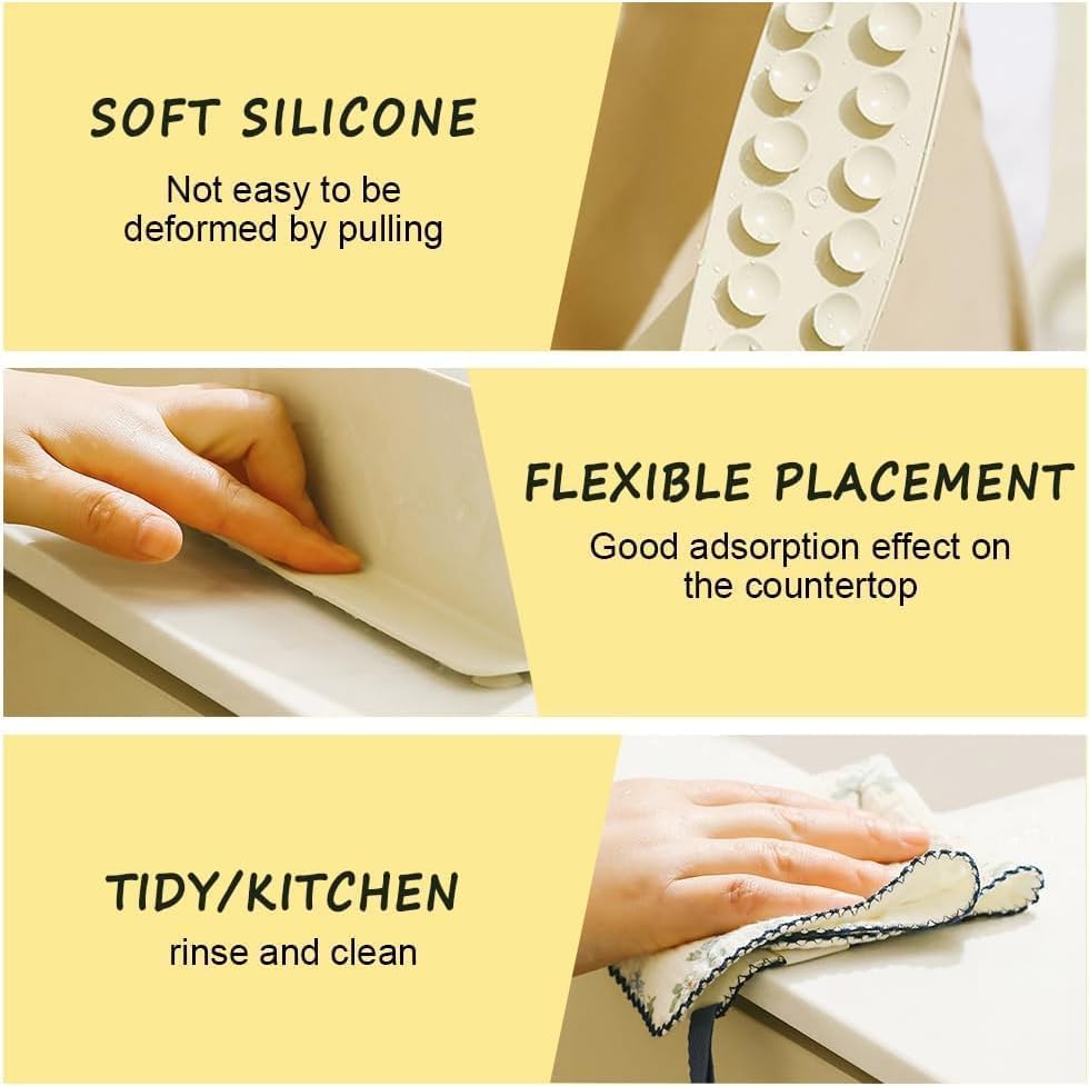 15 Inch Silicone Sink Splash Guard – Kitchen Sink Faucet Splash Guard with Drain Mat & Drying Pad