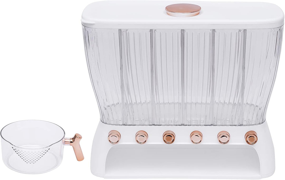 6 Portion 10KG Cereal Dispenser – Large Capacity Dry Food Storage Container with Portion Control