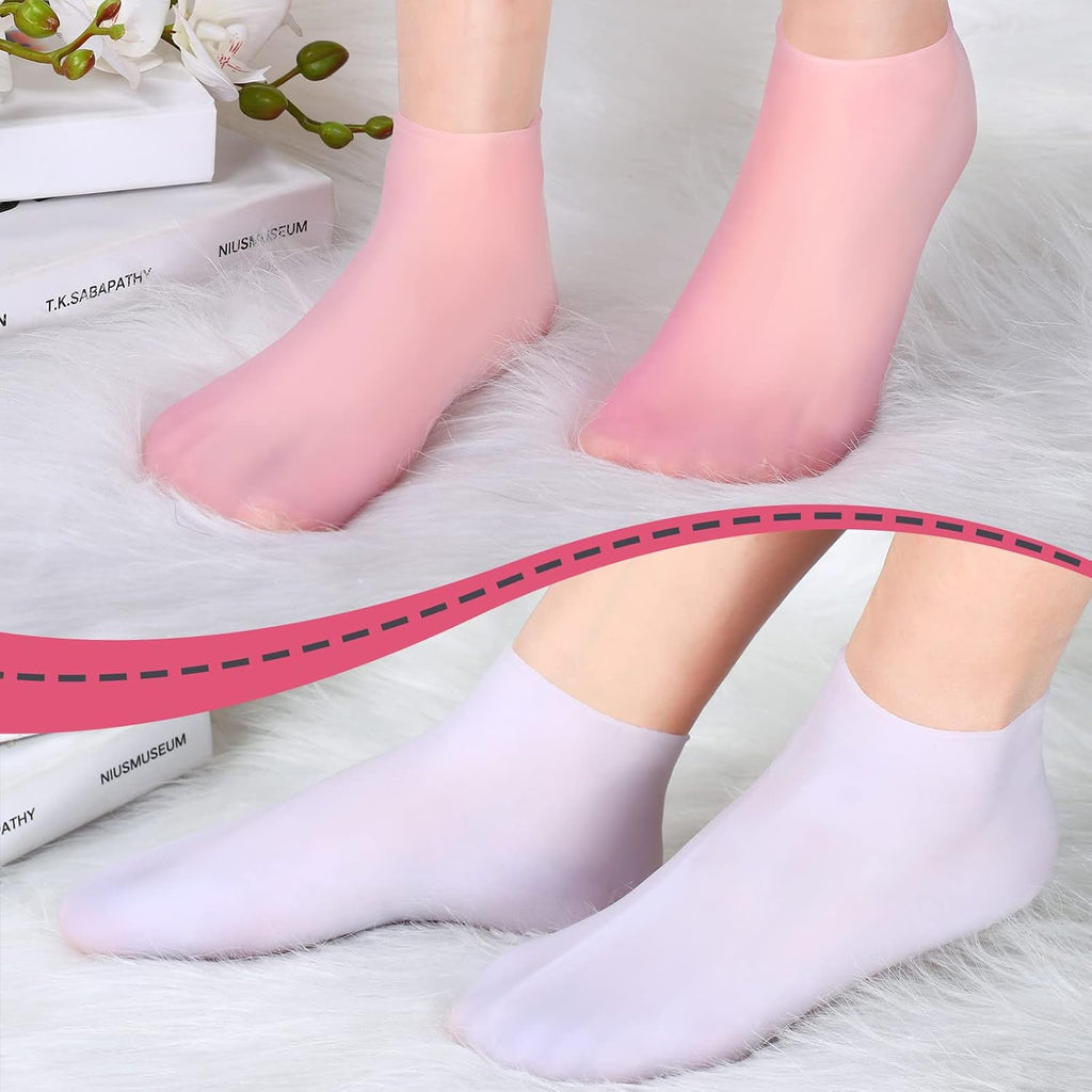 Silicone Moisturizing Foot Socks for Women – Soft Gel Heel Socks for Dry, Cracked Feet & Heel Care