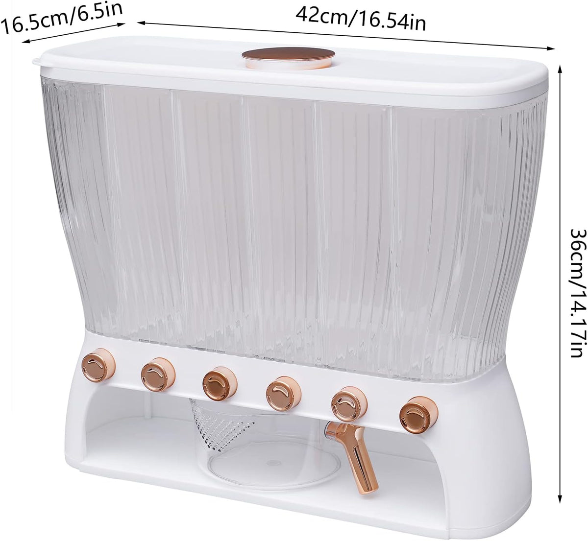 6 Portion 10KG Cereal Dispenser – Large Capacity Dry Food Storage Container with Portion Control