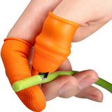 Orange Silicone Thumb Cutter – Finger Knife for Vegetable Harvesting, Fruit Picking & Gardening