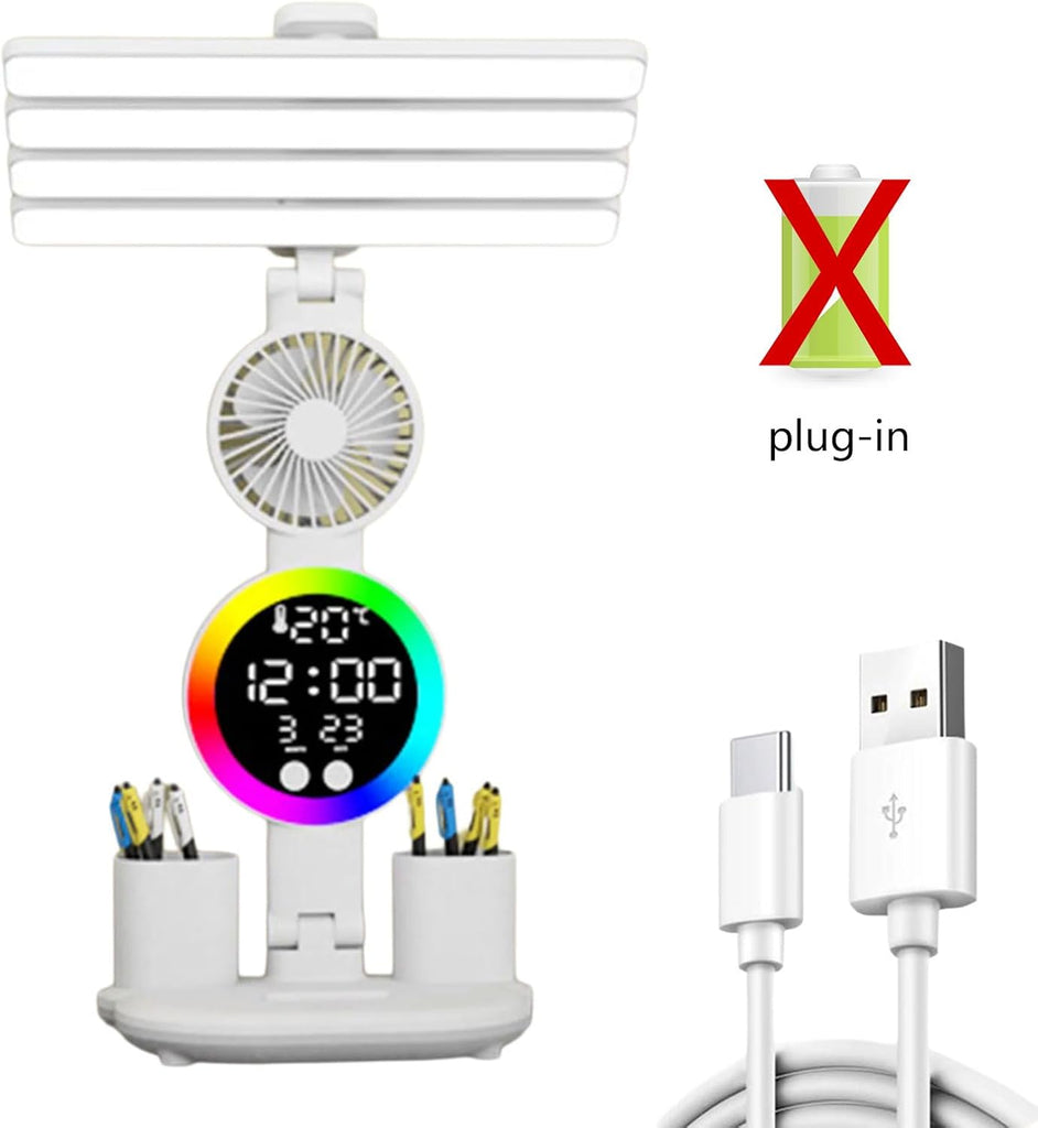 5-in-1 Multifunctional Study Lamp – LED Desk Lamp with Pen Holder, Phone Stand & USB Rechargeable Reading Light