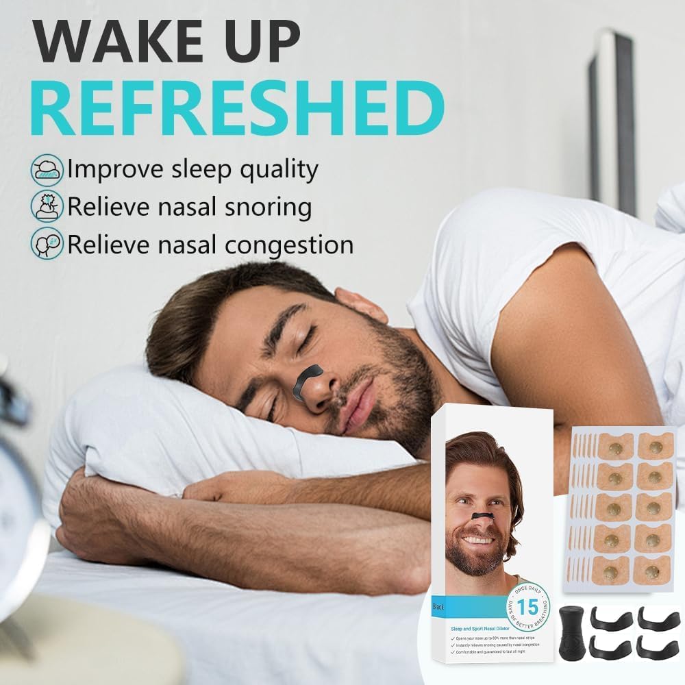 Sleepco Nasal Dilator Starter Kit – 4 Sizes Reusable Nasal Airflow Dilators for Better Breathing & Comfortable Sleep