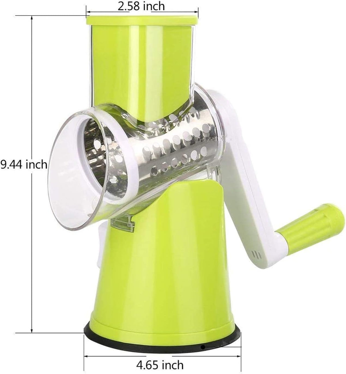 Table Top Drum Multifunctional Roller Vegetable Cutter – Hand Crank Rotary Grater, Potato Slicer & Cheese Shredder