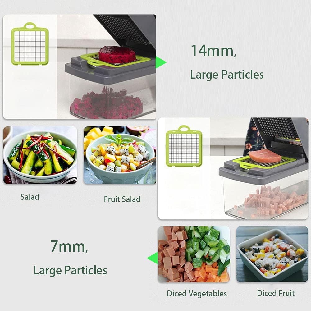 14-in-1 Vegetable Cutter – Multifunction Vegetable Chopper, Mandoline Slicer & Grater with Storage Container